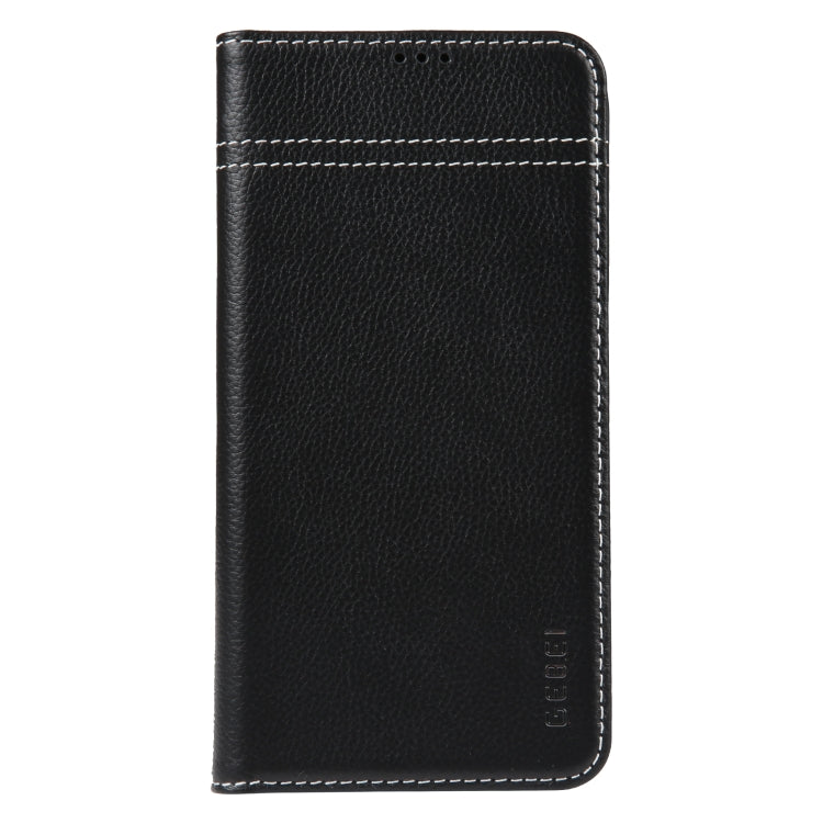 For iPhone 14 Pro GEBEI Top-grain Horizontal Flip Leather Phone Case(Black) - iPhone 14 Pro Cases by GEBEI | Online Shopping UK | buy2fix