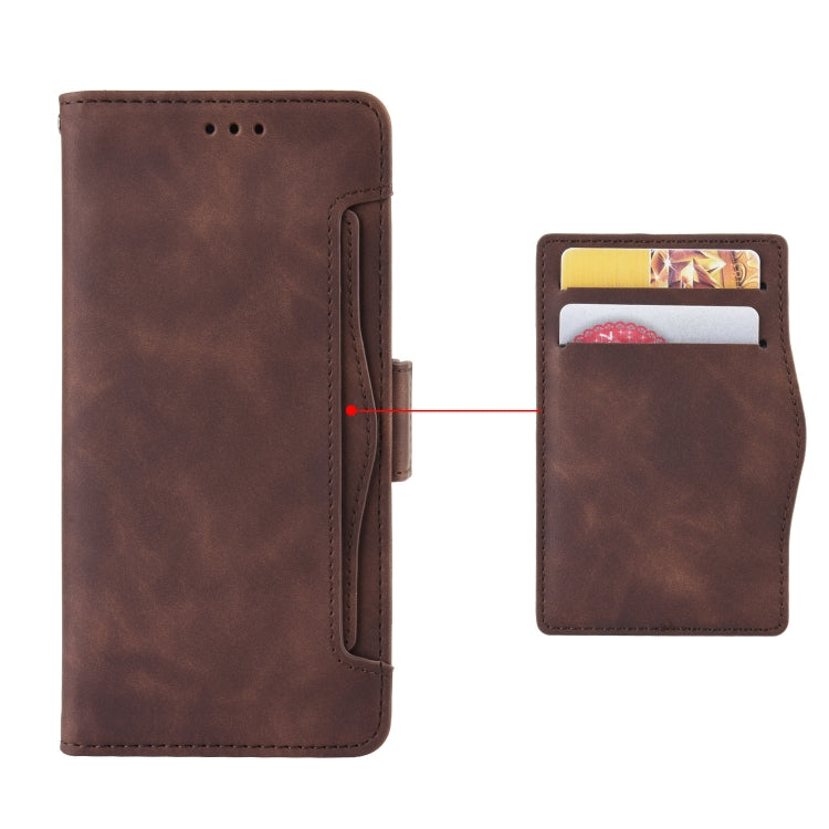 For Google Pixel 7a Skin Feel Calf Texture Card Slots Leather Phone Case(Brown) - Google Cases by buy2fix | Online Shopping UK | buy2fix