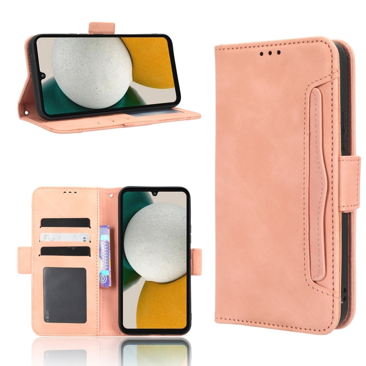 For Samsung Galaxy A34 5G Skin Feel Calf Texture Card Slots Leather Phone Case(Pink) - Galaxy Phone Cases by buy2fix | Online Shopping UK | buy2fix