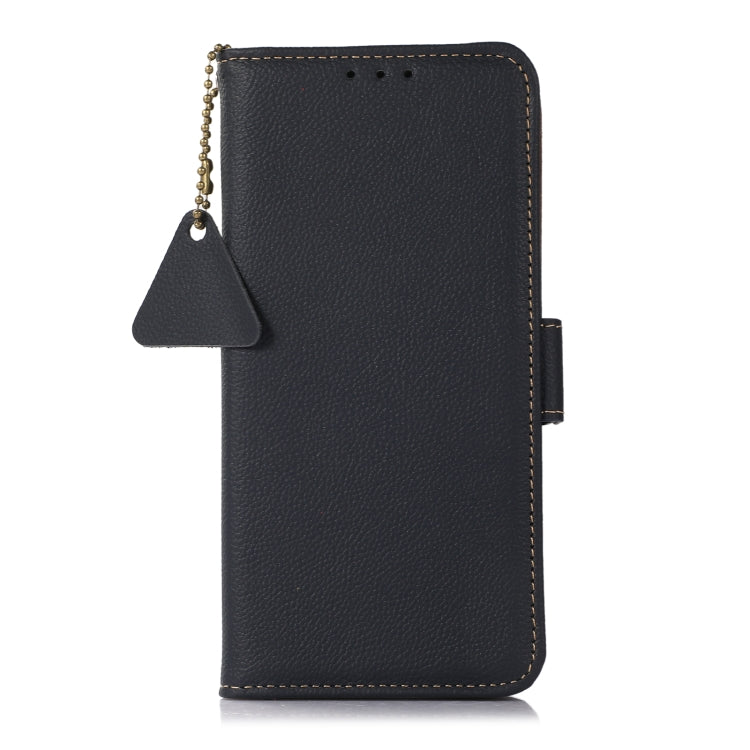 For Sony Xperia 10 IV Side-Magnetic TJ Genuine Leather RFID Phone Case(Blue) - Sony Cases by buy2fix | Online Shopping UK | buy2fix