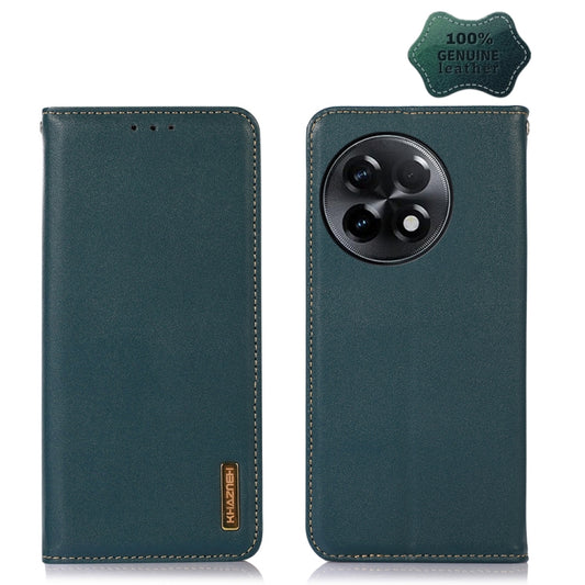 For OnePlus Ace 2 5G KHAZNEH Nappa Top Layer Cowhide Leather Phone Case(Green) - OnePlus Cases by buy2fix | Online Shopping UK | buy2fix