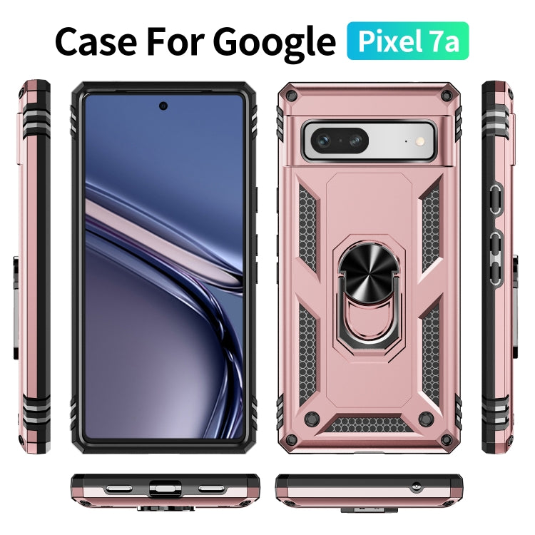 For Google Pixel 7a Shockproof TPU + PC Phone Case with Holder(Rose Gold) - Google Cases by buy2fix | Online Shopping UK | buy2fix