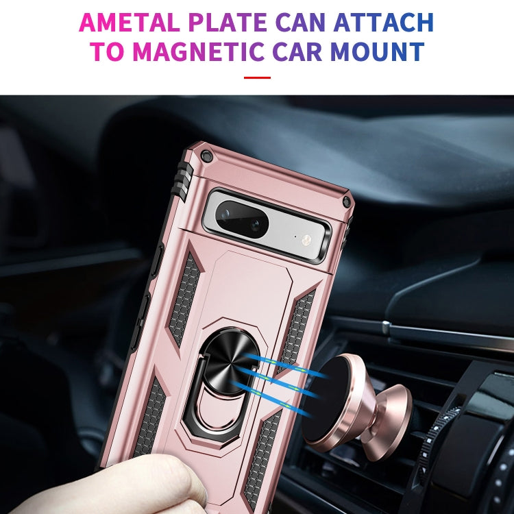 For Google Pixel 7a Shockproof TPU + PC Phone Case with Holder(Rose Gold) - Google Cases by buy2fix | Online Shopping UK | buy2fix