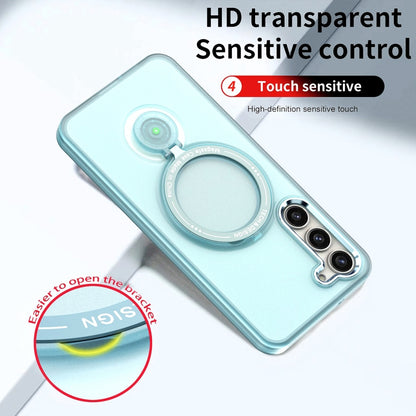 For Samsung Galaxy S22+ 5G 360 Degree Rotation Holder MagSafe Magnetic Phone Case(Light Blue) - Galaxy S22+ 5G Cases by buy2fix | Online Shopping UK | buy2fix