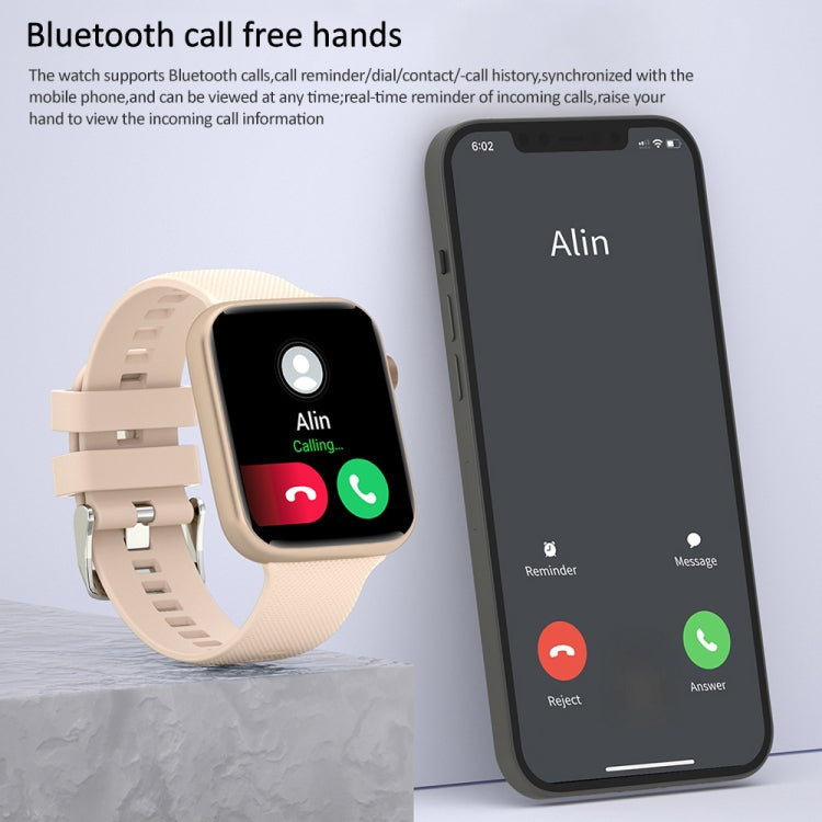 HT15 1.85 inch Silicone Band IP67 Waterproof Smart Watch, Support Bluetooth Calling / Sleep Monitoring(Gold) - Smart Wear by buy2fix | Online Shopping UK | buy2fix