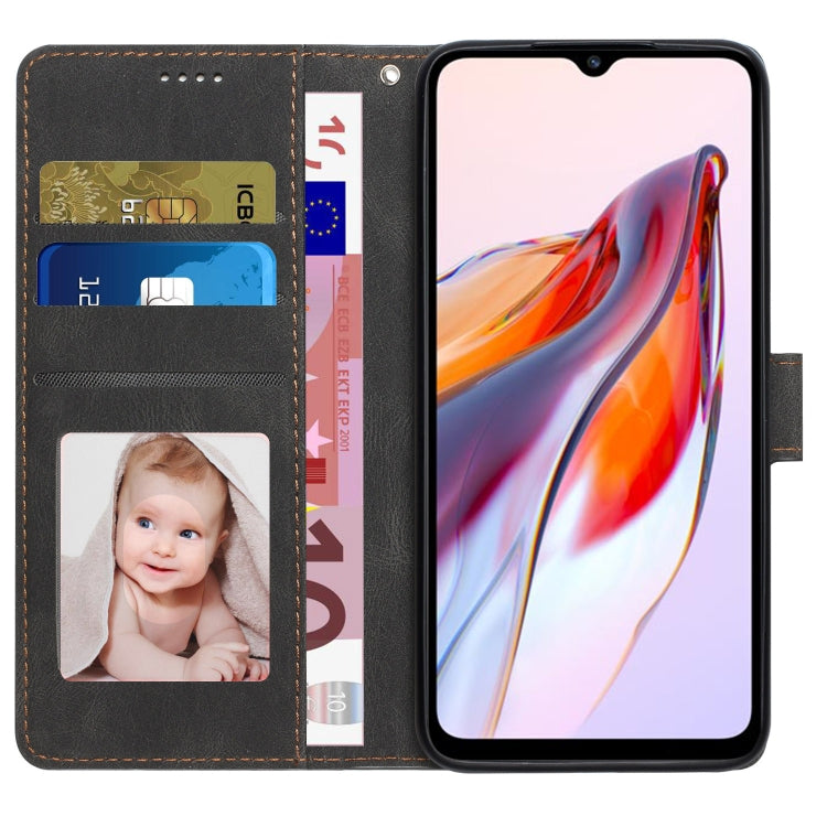 For Xiaomi Redmi 12C / Poco C55 Fantasy Skin-feel Calfskin Texture Leather Phone Case(Black) - Xiaomi Cases by buy2fix | Online Shopping UK | buy2fix