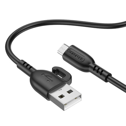 Borofone BX91 USB to Micro USB Symbol 2.4A Charging Data Cable, Length:1m(Black) - Micro USB Cable by Borofone | Online Shopping UK | buy2fix