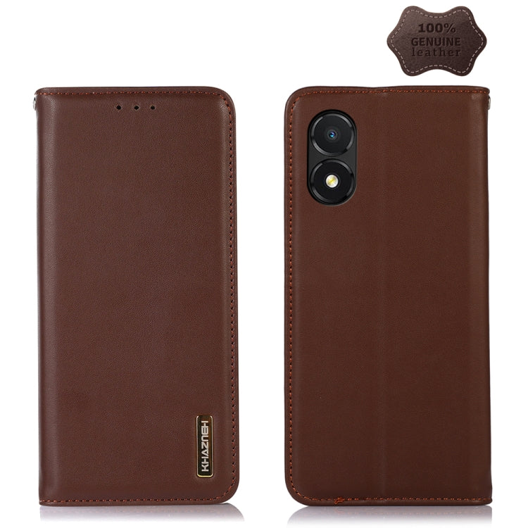 For Honor X5 KHAZNEH Nappa Top Layer Cowhide Leather Phone Case(Brown) - Honor Cases by buy2fix | Online Shopping UK | buy2fix