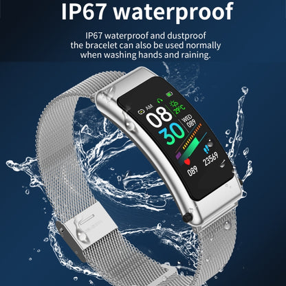 K50 1.08 inch Leather Band Earphone Detachable IP67 Waterproof Smart Watch Support Bluetooth Call(Black) - Smart Wear by buy2fix | Online Shopping UK | buy2fix