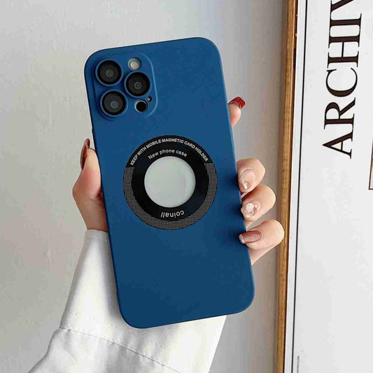 For iPhone 13 Pro Skin Feel CD Texture MagSafe Magnetic Phone Case(Royal Blue) - iPhone 13 Pro Cases by buy2fix | Online Shopping UK | buy2fix