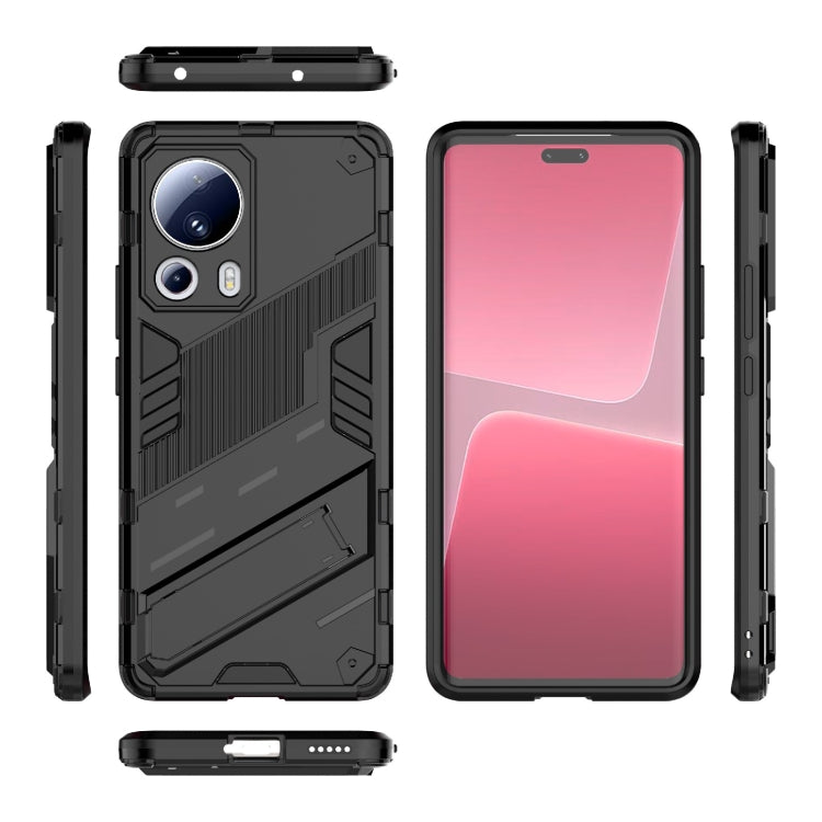 For Xiaomi 13 Lite Punk Armor 2 in 1 PC + TPU Shockproof Phone Case with Holder(Black) - 13 Lite Cases by buy2fix | Online Shopping UK | buy2fix
