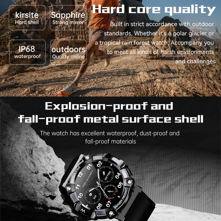 PG666 1.39 inch TFT Screen Bluetooth Call Smart Watch, Support Heart Rate / Blood Pressure Monitoring(Black Silver) - Smart Wear by buy2fix | Online Shopping UK | buy2fix