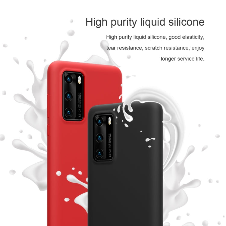 For Huawei P40 NILLKIN Feeling Series Shockproof Liquid Silicone Protective Case(Black) - Huawei Cases by NILLKIN | Online Shopping UK | buy2fix