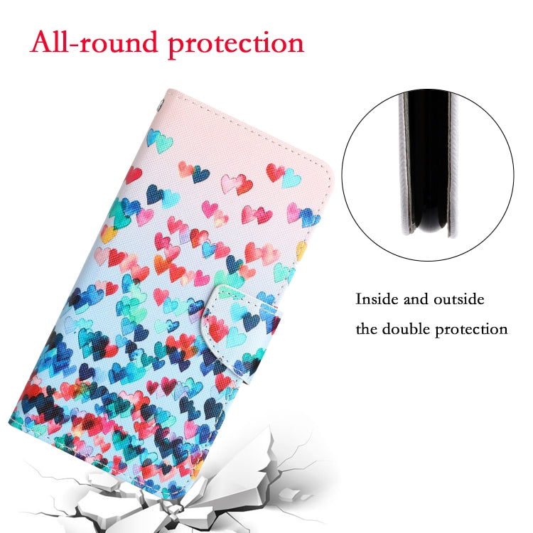 For Xiaomi Redmi 12C Colored Drawing Leather Phone Case(Heart) - Xiaomi Cases by buy2fix | Online Shopping UK | buy2fix