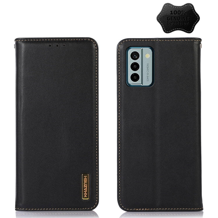 For Nokia G22 4G KHAZNEH Nappa Top Layer Cowhide Leather Phone Case(Black) - Nokia Cases by buy2fix | Online Shopping UK | buy2fix