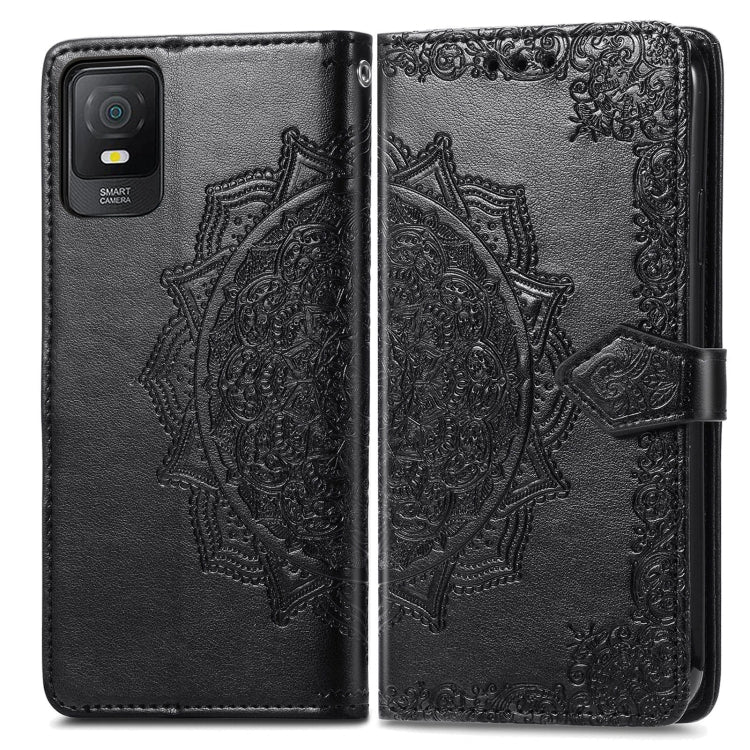 For TCL 403 Mandala Flower Embossed Leather Phone Case(Black) - More Brand by buy2fix | Online Shopping UK | buy2fix