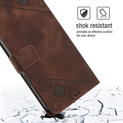 For Huawei nova 10 Skin-feel Embossed Leather Phone Case(Brown) - Huawei Cases by buy2fix | Online Shopping UK | buy2fix