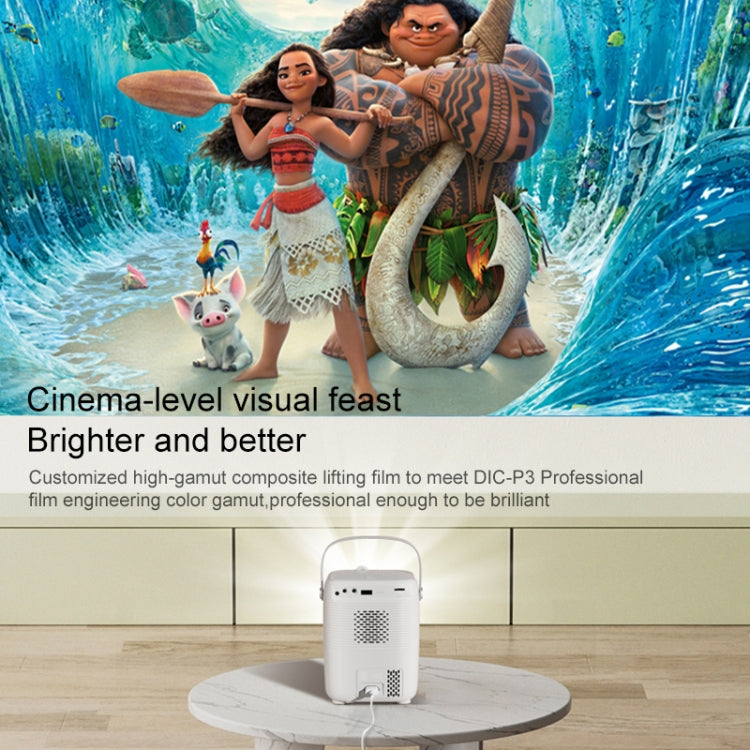 A007 Portable 1280 x 720 HD 113 ANSI Smart LED Projector, Plug:AU Plug(White) - Consumer Electronics by buy2fix | Online Shopping UK | buy2fix