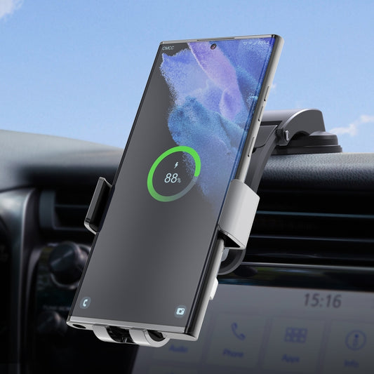 For Samsung Galaxy Z Flip4 / 3 C36 Fan Cooling Dual Coil Car Phone Holder Wireless Charger - In Car by buy2fix | Online Shopping UK | buy2fix