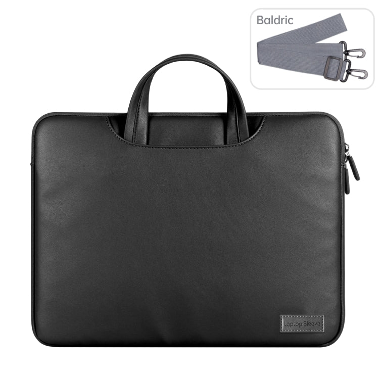 Waterproof PU Laptop Bag Inner Bag, Size:15 inch(Black) -  by buy2fix | Online Shopping UK | buy2fix