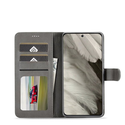 For Google Pixel 7a LC.IMEEKE Calf Texture Horizontal Flip Leather Phone Case(Grey) - Google Cases by LC.IMEEKE | Online Shopping UK | buy2fix