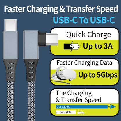 6m USB-C / Type-C to USB-C / Type-C Elbow 5Gbps 60W USB3.1 Gen1 Fast Charging Data-sync Cable(Grey) -  by buy2fix | Online Shopping UK | buy2fix