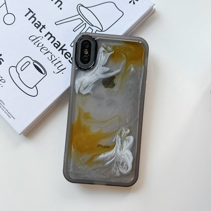 For iPhone X / XS Oil Painting Electroplating TPU Phone Case(Grey) - More iPhone Cases by buy2fix | Online Shopping UK | buy2fix