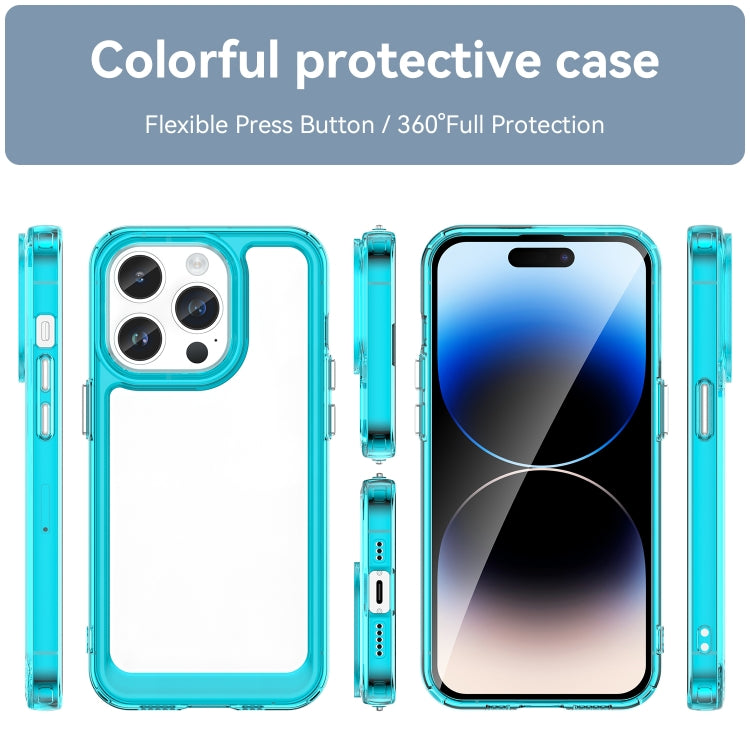 For iPhone 15 Pro Colorful Series Acrylic + TPU Phone Case(Transparent Blue) - iPhone 15 Pro Cases by buy2fix | Online Shopping UK | buy2fix