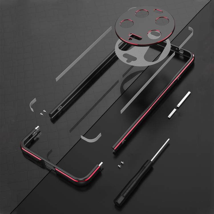 For Xiaomi 13 Ultra LK Aurora Metal Phone Frame with Lens Cover(Black Red) - 13 Ultra Cases by buy2fix | Online Shopping UK | buy2fix