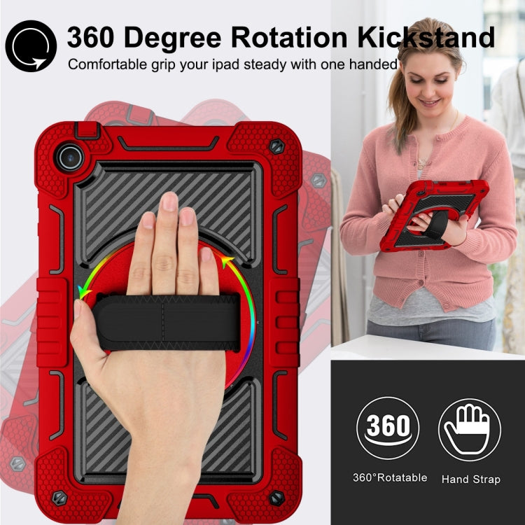 For Huawei MatePad SE 10.4 360 Degree Rotation PC Contrast Silicone Tablet Case(Red + Black) - For Huawei by buy2fix | Online Shopping UK | buy2fix