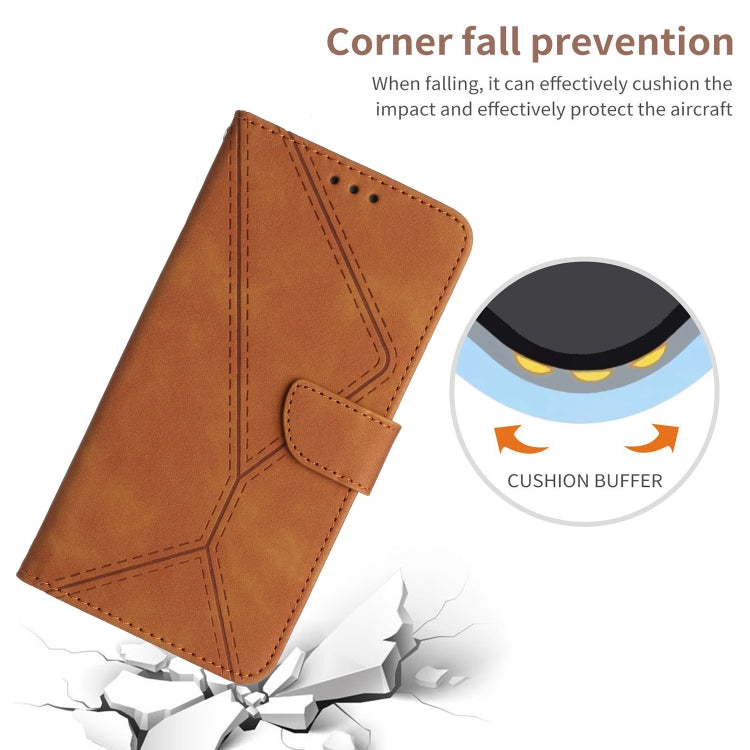 For Xiaomi 13 Pro Stitching Embossed Leather Phone Case(Brown) - 13 Pro Cases by buy2fix | Online Shopping UK | buy2fix