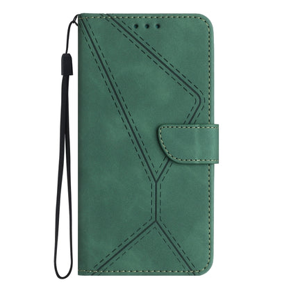 For Xiaomi Redmi Note 12 5G Stitching Embossed Leather Phone Case(Green) - Note 12 Cases by buy2fix | Online Shopping UK | buy2fix