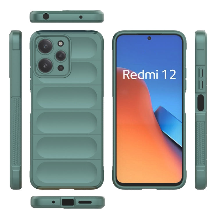 For Xiaomi Redmi 12 4G Magic Shield TPU + Flannel Phone Case(Black) - Xiaomi Cases by buy2fix | Online Shopping UK | buy2fix