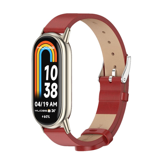 For Xiaomi Mi Band 8 / 9 / 9 NFC Mijobs Microfiber PU Leather Watch Band(Red Light Gold) - Watch Bands by MIJOBS | Online Shopping UK | buy2fix