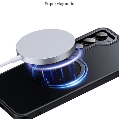 For Samsung Galaxy S23+ 5G 360 Rotating MagSafe Magnetic Skin Feel Phone Case(Black) - Galaxy S23+ 5G Cases by buy2fix | Online Shopping UK | buy2fix