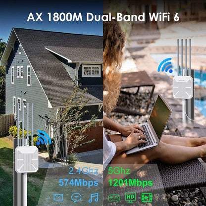 Wavlink WN573HX1 WiFi 6 AX1800 Dual Band Long Range Outdoor WiFi Extender(AU Plug) - Broadband Amplifiers by WAVLINK | Online Shopping UK | buy2fix