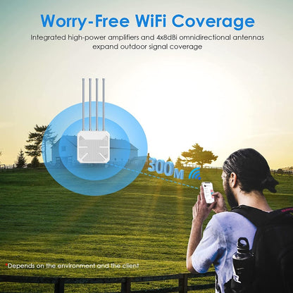 Wavlink WN573HX1 WiFi 6 AX1800 Dual Band Long Range Outdoor WiFi Extender(AU Plug) - Broadband Amplifiers by WAVLINK | Online Shopping UK | buy2fix