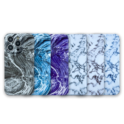 For iPhone 14 Pro Max Marble Pattern Phone Case(Navy Blue White) - iPhone 14 Pro Max Cases by buy2fix | Online Shopping UK | buy2fix