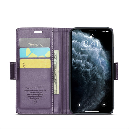 For iPhone 11 Pro CaseMe 023 Butterfly Buckle Litchi Texture RFID Anti-theft Leather Phone Case(Pearly Purple) - iPhone 11 Pro Cases by CaseMe | Online Shopping UK | buy2fix