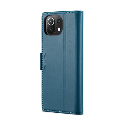 For Xiaomi Mi 11 Lite CaseMe 023 Butterfly Buckle Litchi Texture RFID Anti-theft Leather Phone Case(Blue) - Xiaomi Cases by CaseMe | Online Shopping UK | buy2fix