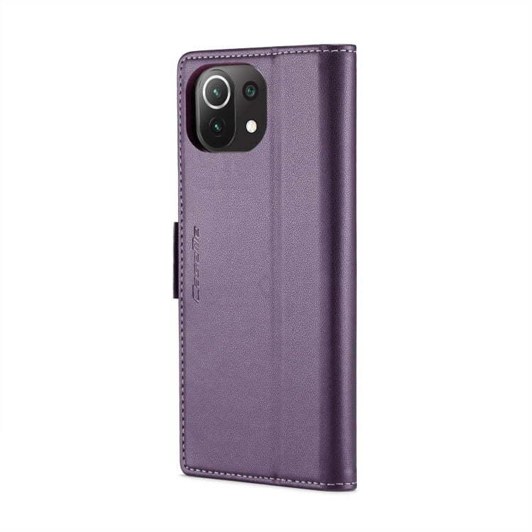 For Xiaomi Mi 11 Lite CaseMe 023 Butterfly Buckle Litchi Texture RFID Anti-theft Leather Phone Case(Pearly Purple) - Xiaomi Cases by CaseMe | Online Shopping UK | buy2fix