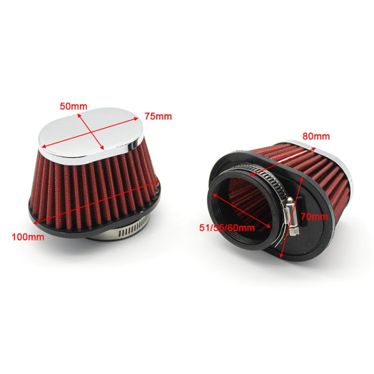 55mm XH-UN073 Mushroom Head Style Car Modified Air Filter Motorcycle Exhaust Filter(Red) - In Car by buy2fix | Online Shopping UK | buy2fix