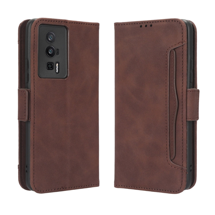 For Xiaomi Poco F5 Pro / Redmi K60 5G / K60 Pro Skin Feel Calf Texture Card Slots Leather Phone Case(Brown) - Xiaomi Cases by buy2fix | Online Shopping UK | buy2fix