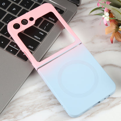 For Samsung Galaxy Z Flip5 Liquid TPU Silicone Gradient MagSafe Phone Case(Pink Blue) - Galaxy Z Flip5 Cases by buy2fix | Online Shopping UK | buy2fix