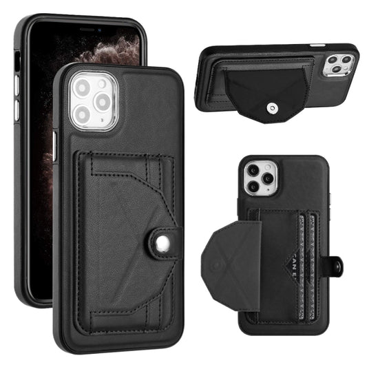 For iPhone 11 Pro Max Shockproof Leather Phone Case with Card Holder(Black) - iPhone 11 Pro Max Cases by buy2fix | Online Shopping UK | buy2fix