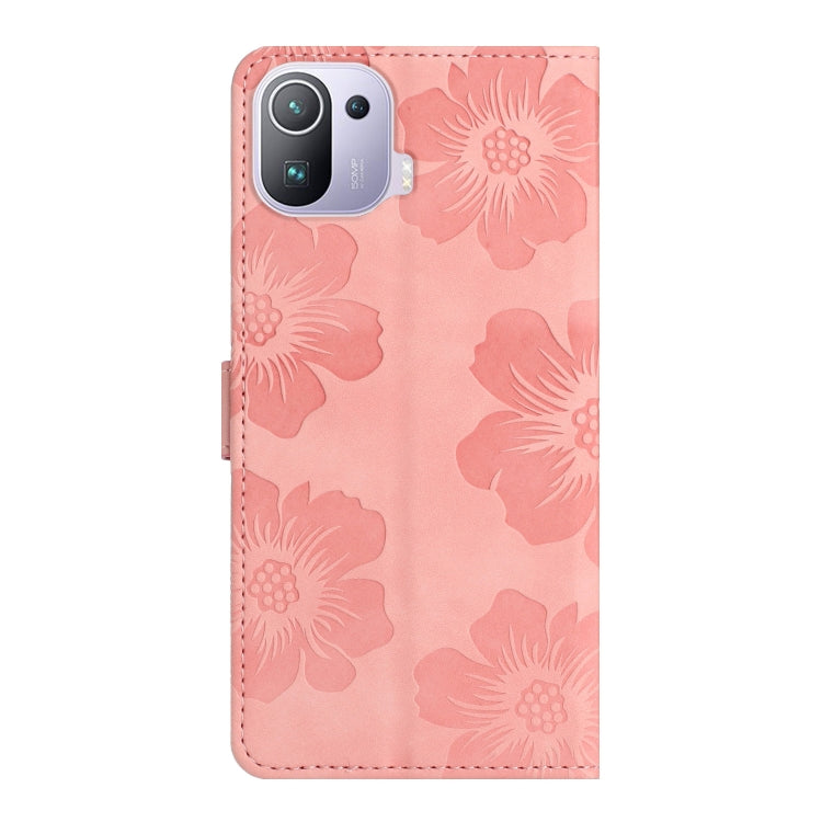 For Xiaomi Mi 11 Pro Flower Embossing Pattern Leather Phone Case(Pink) - Xiaomi Cases by buy2fix | Online Shopping UK | buy2fix