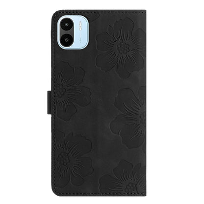 For Xiaomi Redmi A1 Flower Embossing Pattern Leather Phone Case(Black) - Xiaomi Cases by buy2fix | Online Shopping UK | buy2fix