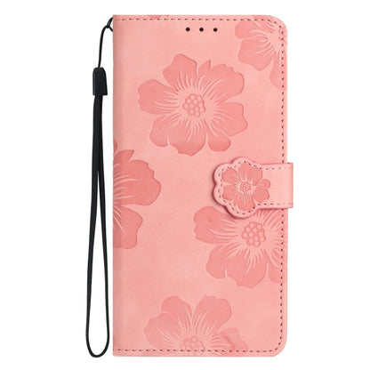 For Xiaomi Redmi Note 10 5G Flower Embossing Pattern Leather Phone Case(Pink) - Xiaomi Cases by buy2fix | Online Shopping UK | buy2fix