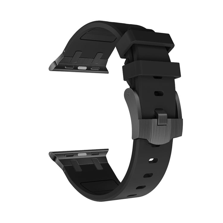 AP Silicone Watch Band For Apple Watch 8 45mm(Black Black) - Watch Bands by buy2fix | Online Shopping UK | buy2fix