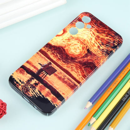 For Samsung Galaxy S22 5G Precise Hole Oil Painting Pattern PC Phone Case(Sunset) - Galaxy S22 5G Cases by buy2fix | Online Shopping UK | buy2fix
